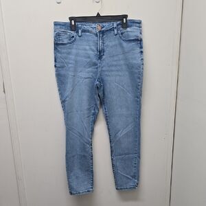 LC Lauren Conrad Classic Blue Mid-Rise Skinny Women's Jeans - Size 16